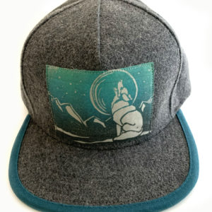 Teal Wool Howling Wolf Front