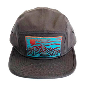 Grey Mnt Lines Camp hat front 1